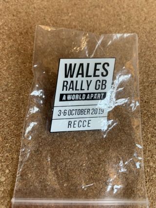 Wales Rally Gb 2019 Official ‘recce’ Lapel Pin Badge Rare.  Bnip.