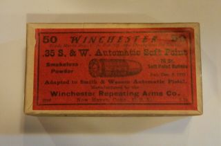 Vintage Wincehester (rare).  35 S&w Automatic Ammo Box