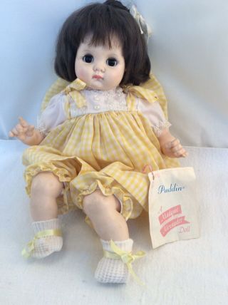 Madame Alexander Doll Puddin Good Cond.  14” Outfit With Socks & Bows (?)