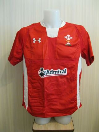 5,  /5 Wales Rugby Union Size L Under Armour Wru Admiral Shirt Jersey Trikot Rare