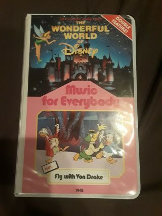 Wonderful World Of Disney Music For Everybody / Fly With Von Drake Vhs Rare