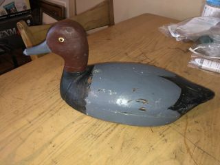 Old Hand Carved Mason Standard Grade Glass Eye Mallard Drake Wood Duck Decoy