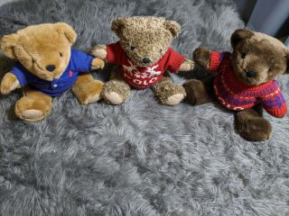 3 Vintage Ralph Lauren Polo Teddy Bear Plush 15 " 1997 1998 2000 Jointed