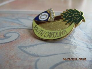 Rare Vintage 1978 South Carolina Jaycee Senate Pin.  Carolina Moon And Palmetto