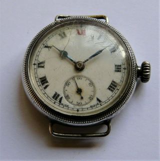 A Rare 1920s Borgel Cased Solid Silver Wristwatch 1924