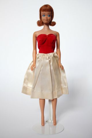 Vintage Barbie Pretty Titian Midge Doll Mattel 1962 In Silken Flame Part Outfit