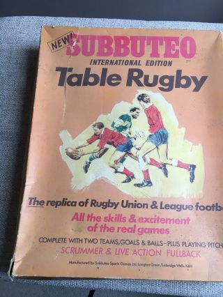 Rare Subbuteo Rugby Game - International Edition - Complete &