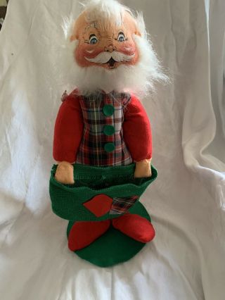 Vintage Annalee Doll 18 " Christmas Santa With Sack 1968