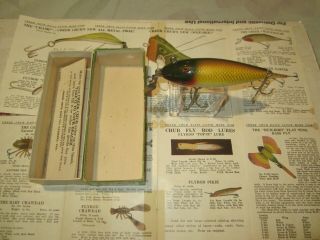 Vintage fishing lure Creek Chub Wiggler Golden Shiner Rare 2