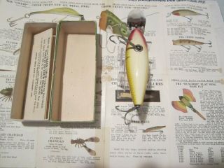 Vintage fishing lure Creek Chub Wiggler Golden Shiner Rare 3