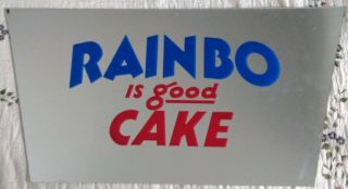 Rare Vintage Rainbo Bread " Cakes " Mirror Sign.