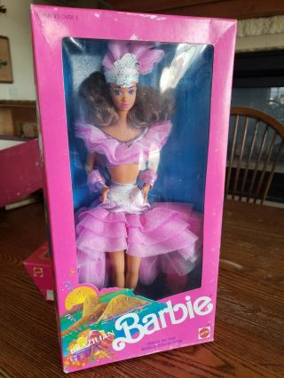 1989 Mattel Barbie Dolls Of The World Brazilian Doll Never Removed From Box