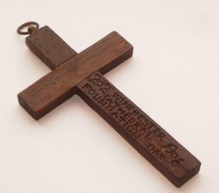 Very Rare Antique Foundation Oak Cross From Winchester Cathedral 1906