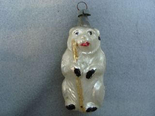 Rare Antique " Bear Carrying A Stick " Figural Christmas Ornament - Germany