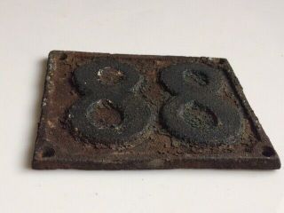 Vintage 1900 ' s Cast Iron Sign House Number 88 2