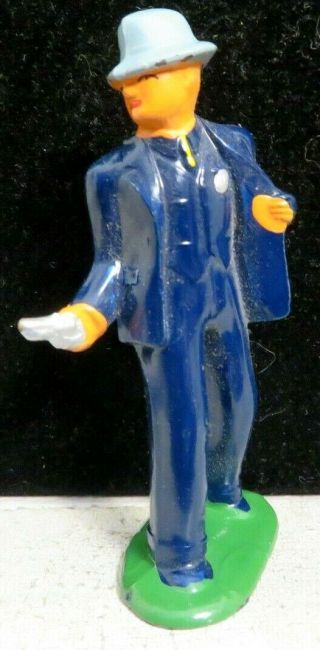 Barclay Lead Toy Figure Rare Detective With Pistol In Dark Blue Suit B - 171