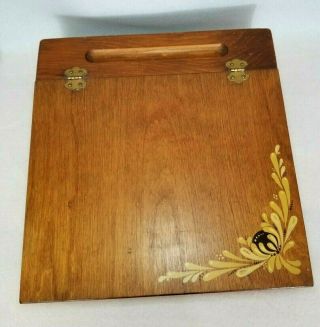 Vintage Portable Oak Wooden Slant Top Lap Writing Stationary Clerks Desk Podium