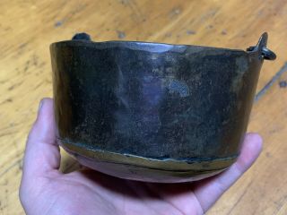 Antique Revolutionary War Era Early American Primitive Small Copper Pot