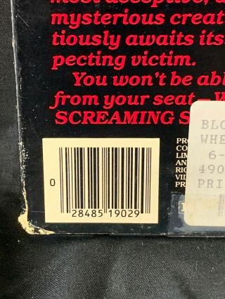 When The Screaming Stops Vintage 1974 VHS B Movie RARE Horror RWS Blockbuster 3