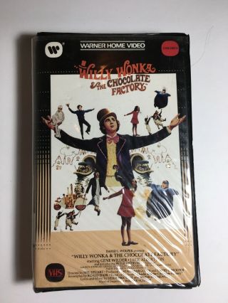 Willy Wonka And The Chocolate Factory Vhs Clamshell Rare First Release Wb Warner