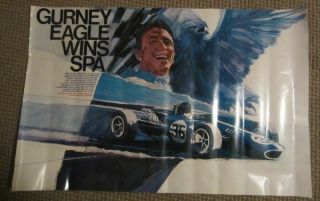 Rare Dan Gurney Eagle Wins Spa Poster Formula 1 F1