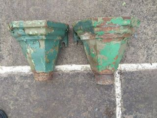 149.  Antique Vintage Cast Iron Rainwater Hoppers (garden Planters)