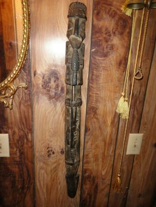Antique Hand Carved Wooden Primitive African Tribal War Club 31 3/4 " Long
