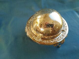 Vintage Silver Plate & Glass Roll Top Butter Preserve Dish