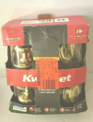Kwikset Polished Brass Entry Knob&cylinder Combo 991j 3 Smt Cp K4 Fp3