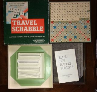 Rare Vintage J.  W.  Spear& Sons Travel Scrabble 70 