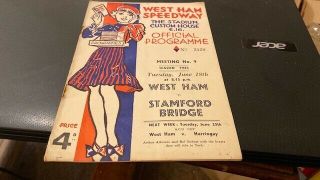 West Ham Hammers V Stamford Bridge - - Speedway Programme - - - 18th June 1935 - - - Rare