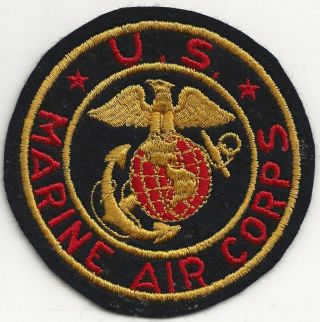 Ex/rare Orig Wwii " Usmc Air Corps " Patch - Emb/wool