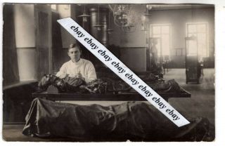 1920 - S Real Skeleton Scull Student Post Mortem Antique Photo European