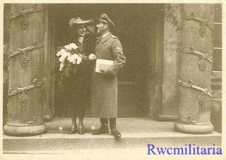 RARE German Elite Waffen Officer in Tender Moment w/ His Bride (1) 2