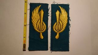 Extremely Rare Wwii Italian Paratrooper Tabs On Blue Felt.  Rare