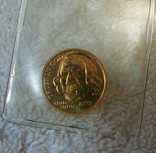 Rare 1979 Adam Smith 1/10th Ounce Pure Gold Coin With Documents