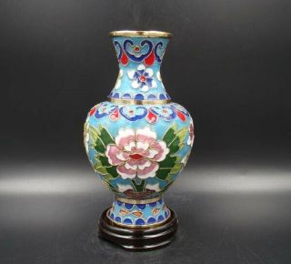 150mm Chinese Collectible Handmade Brass Cloisonne Enamel Vase Deco Art