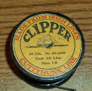 Early Clipper Cuttyhunk Wood Line Spool/rare