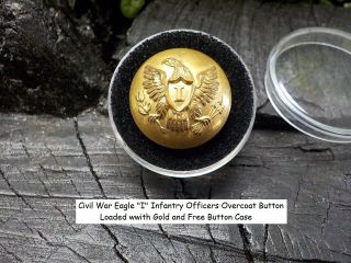 Old Rare Vintage Antique Civil War Relic Eagle Infantry Officers Overcoat Button