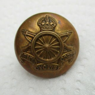 Rare Ww1 British Army: " Army Cyclist Corps Brass Button " (medium Size,  19mm)