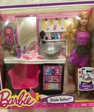 Barbie Doll Malibu Ave Mall Shops Style Hair Salon Playset House Furniture
