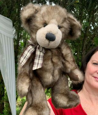 Rare Vintage Russ Berrie Capuccino Teddy Bear Lovey 14 " Plush Stuffed Animal Toy