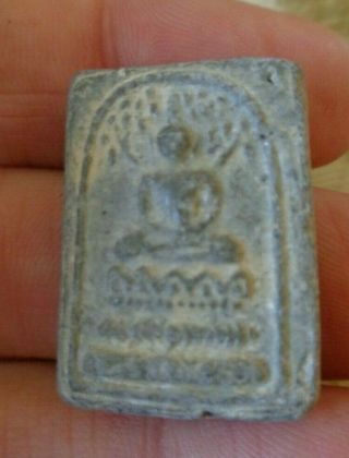 Antique Ayutthayan Buddha Shrine Amulet Fragment Bodi Leaf Throne