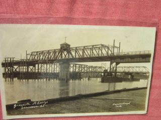 Rare Granville St.  Bridge,  Vancouver,  B.  C.  Vintage B&w R.  P.  Postcard 1910 