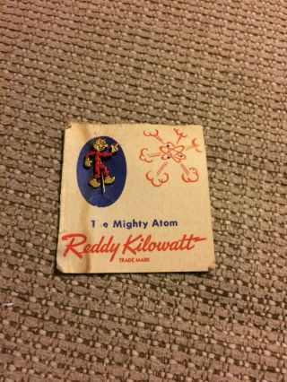 Rare Vintage Reddy Kilowatt Pin On Cardboard Insert 1952
