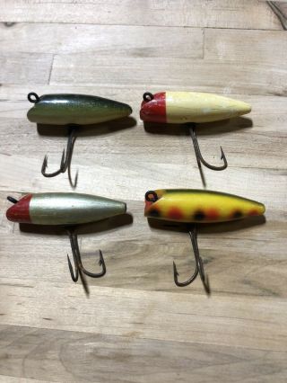 Four Early Cup Rig South Bend Trout Oreno Fly Rod Lure Vintage Lures Wood