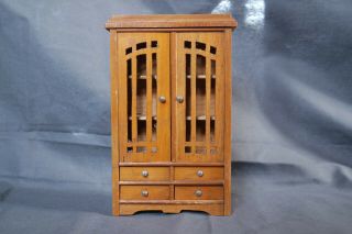 Rare Antique Dolls House Schneegas Bookcase/china Cabinet Germany C 1900