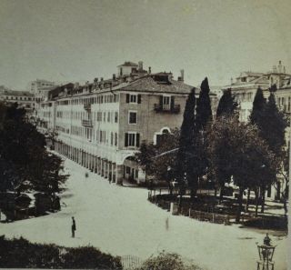 Rare 1850/60s Stereoview Photo View From The Balcony Of The Palace Corfu Greece