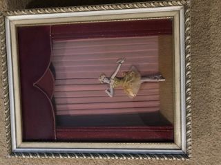 Antique Ballerina Dancer Shadow Box/ Diorama Framed