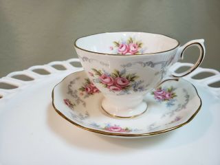 Royal Kent Teacup,  English Porcelain Roses Flowers Decor,  Coffee Cup And Saucer